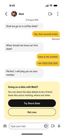Chat with phone number exchange prompt
